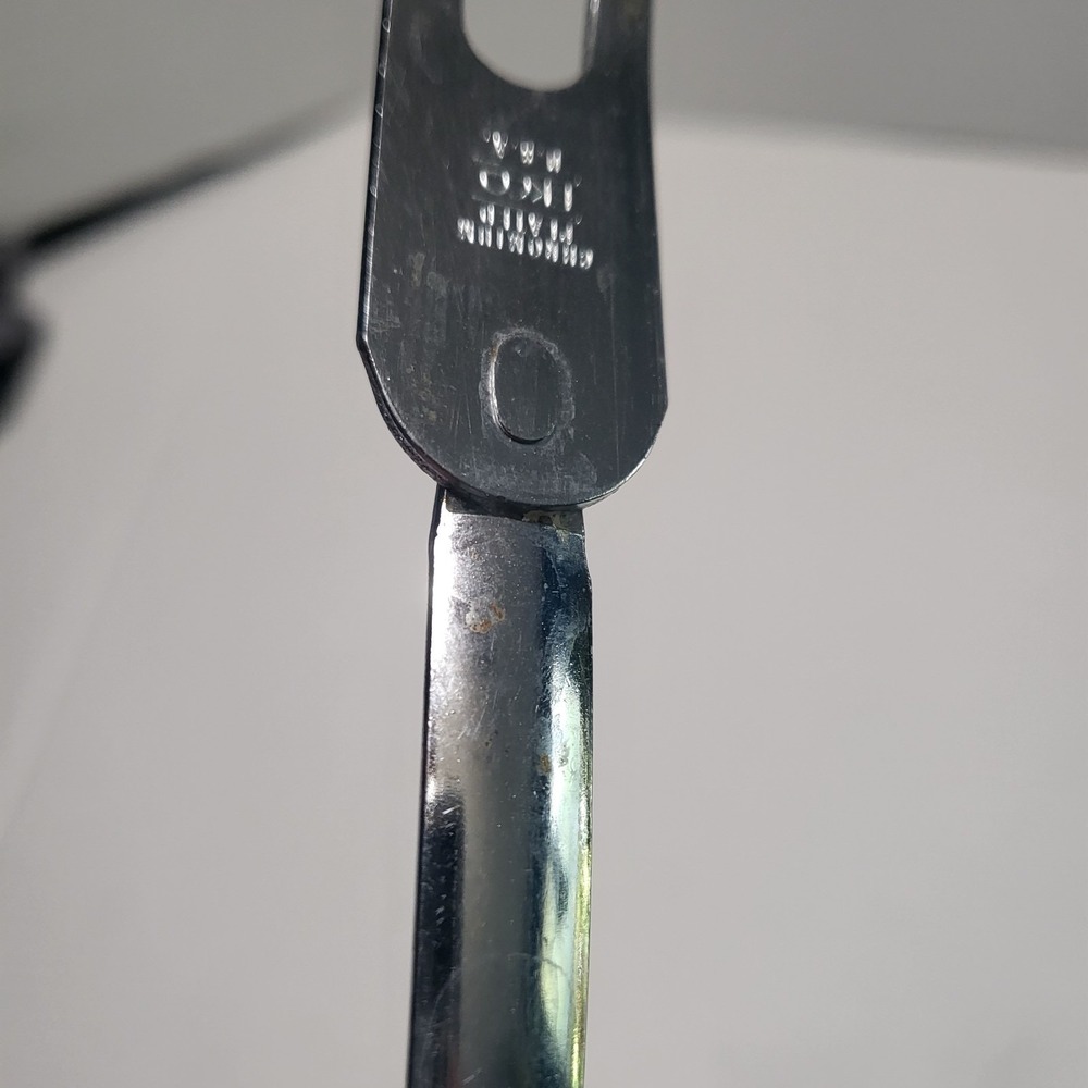 Vintage Ekco Meat Fork White Green Plastic Handle Kitchen Utensil - Picture 3 of 7